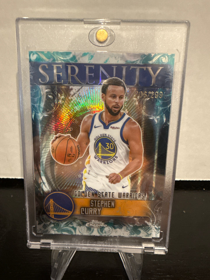 Stephen Curry 2025 Topps Basketball Serenity Teal Refractor, 206/299