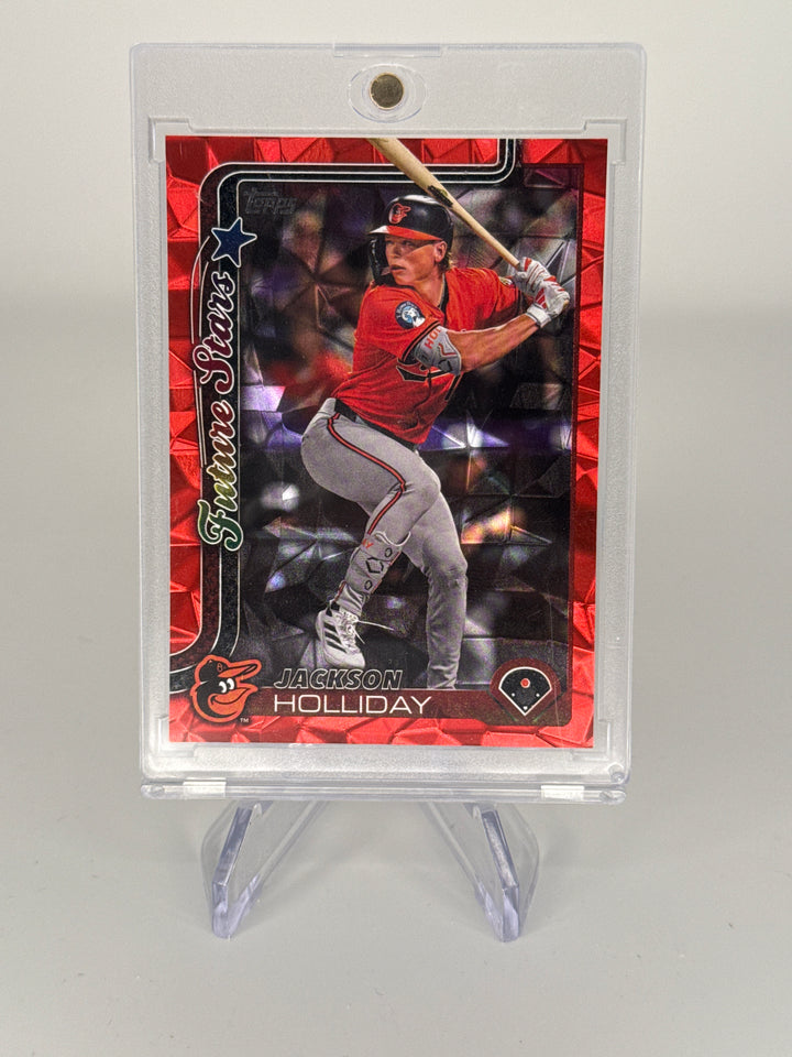 Jackson Holliday 2025 Topps Series One Red Diamante Foil Future Stars, 5/5