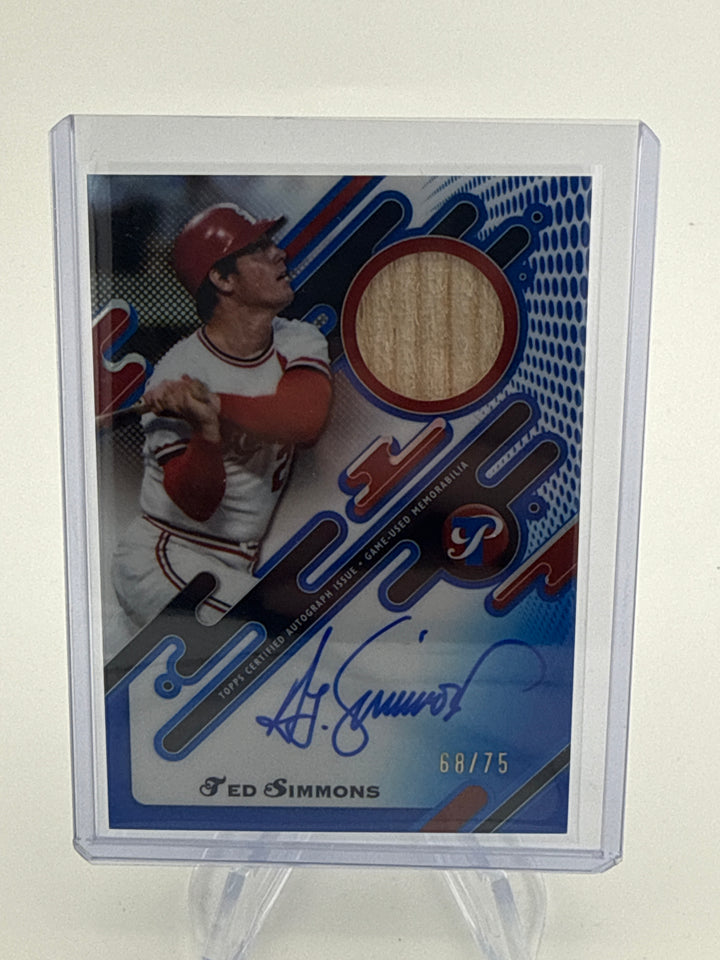 Ted Simmons 2025 Topps Pristine Auto Relic Blue, 68/75