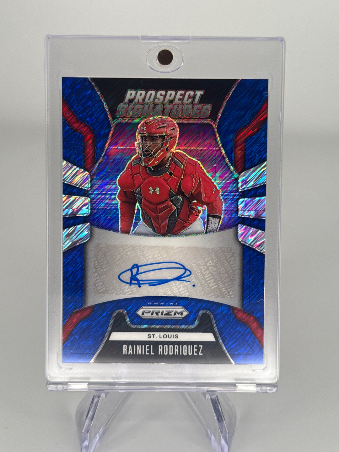 Rainiel Rodriguez 2026 Panini Prizm Blue Shimmer Auto, 6/7