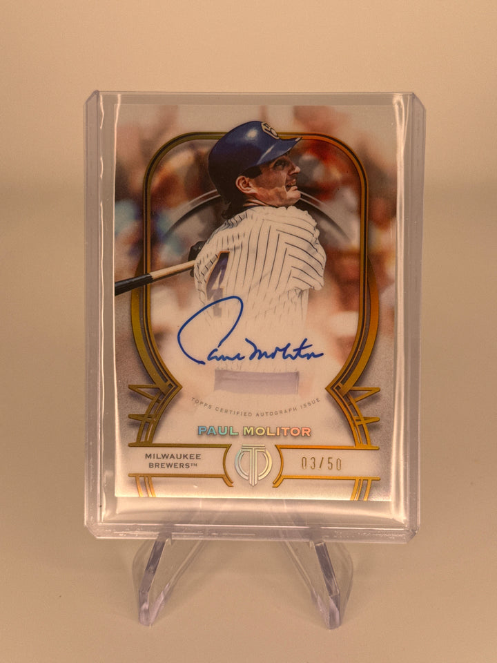 Paul Molitor 2026 Topps Tribute Gold Auto, 03/50