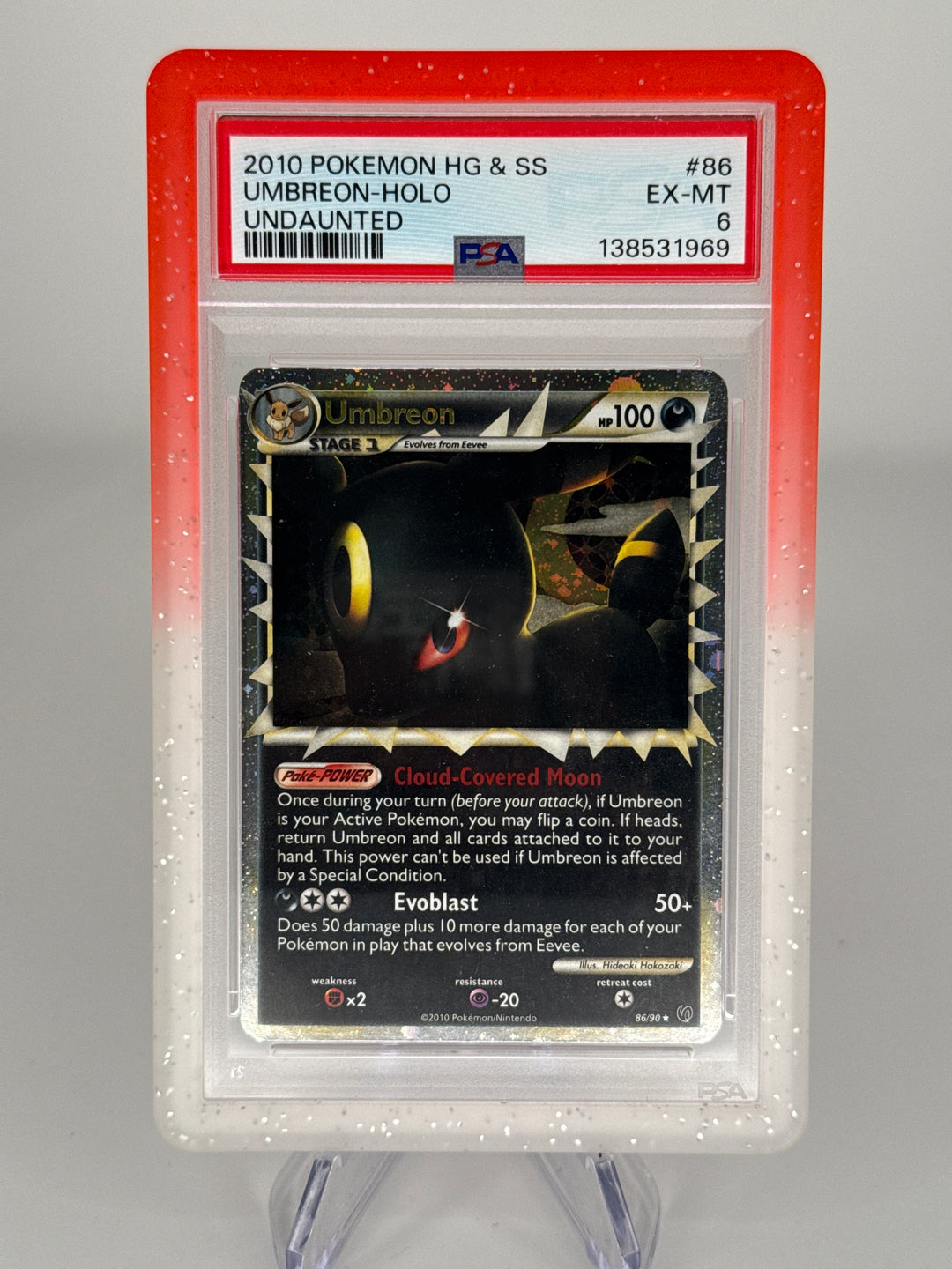 Pokemon TCG 2010 Umbreon Prime Undaunted Holo, 86/90, PSA 6