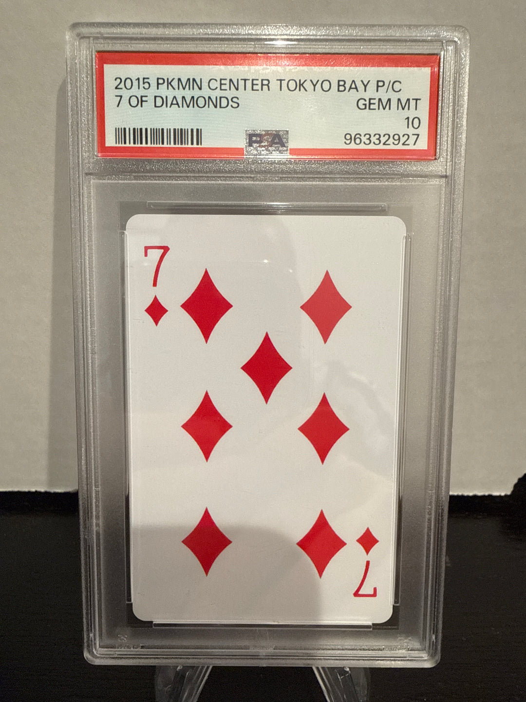 Pokemon TCG 2015 Pokemon Center Tokyo Bay 7 of Diamonds, PSA 10 Gem Mint
