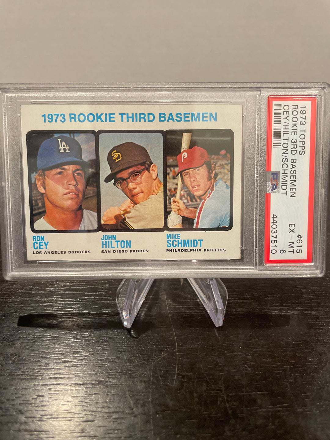 Ron Cey/John Hilton/Mike Schmidt 1973 Topps Rookie Third Baseman, PSA 6