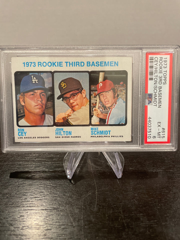 Ron Cey/John Hilton/Mike Schmidt 1973 Topps Rookie Third Baseman, PSA 6