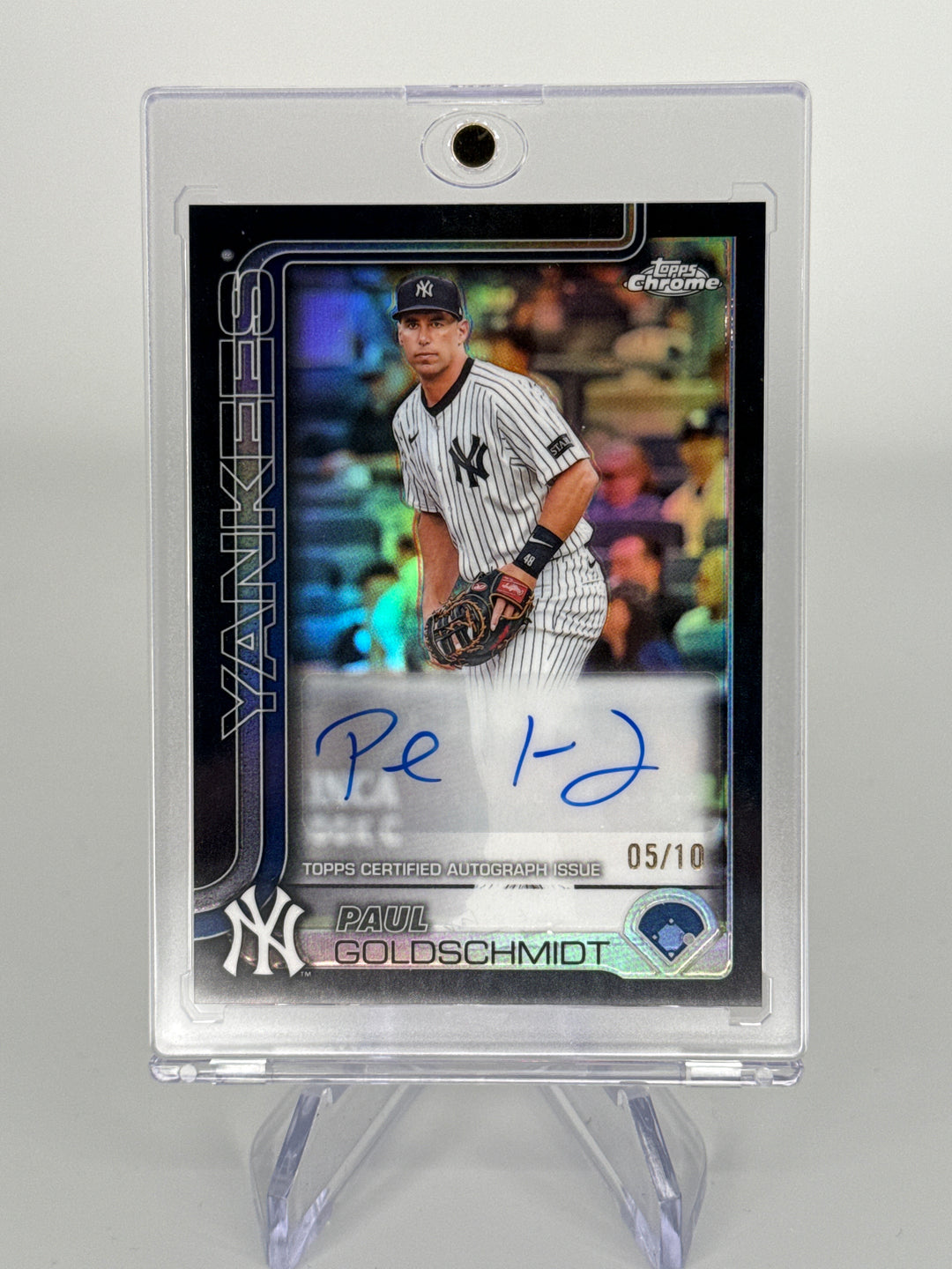 Paul Goldschmidt 2025 Topps Chrome Update Black Refractor Auto, 05/10