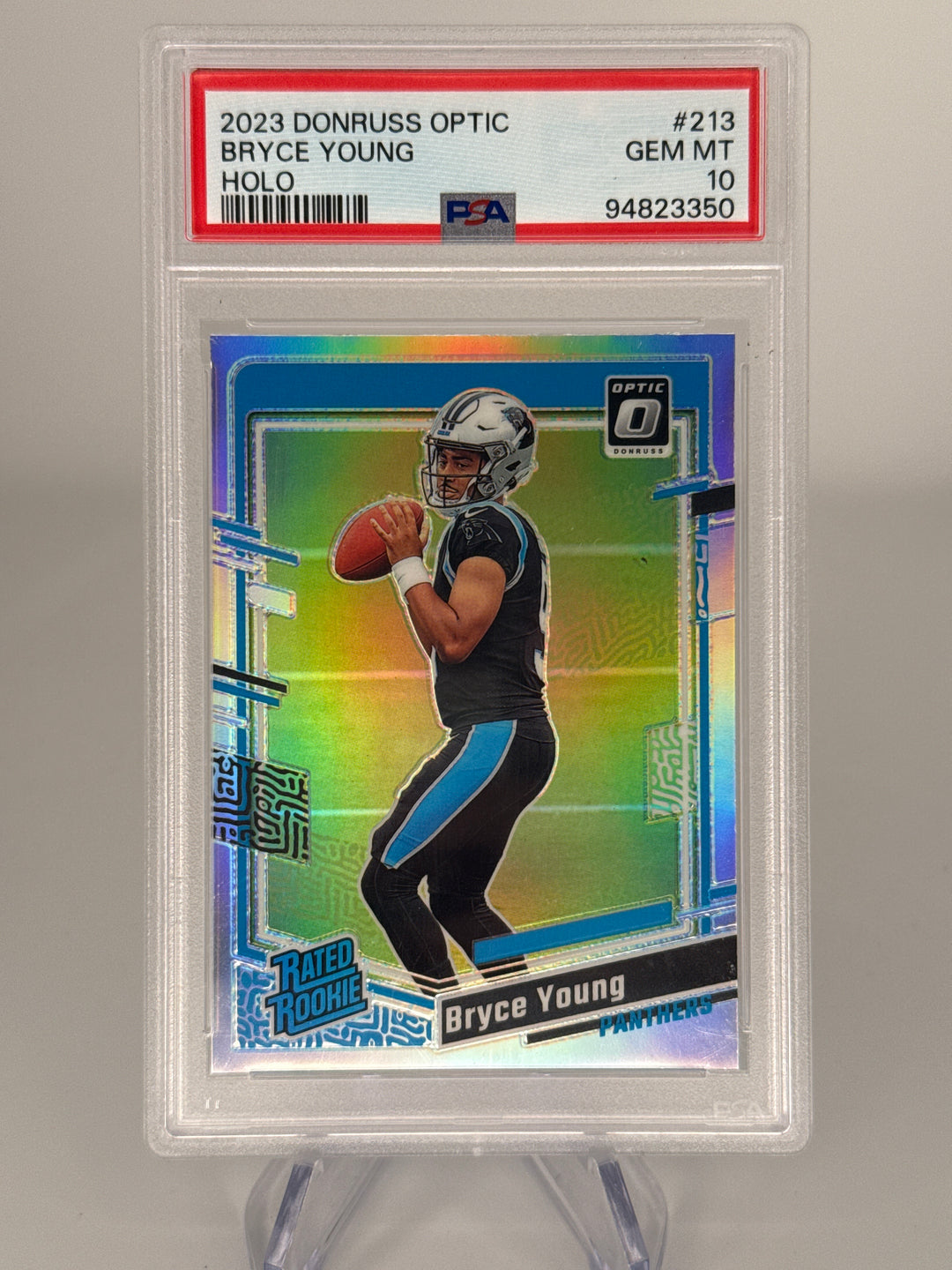 Bryce Young 2023 Panini Donruss Optic Holo Rookie Card, PSA 10 Gem Mint