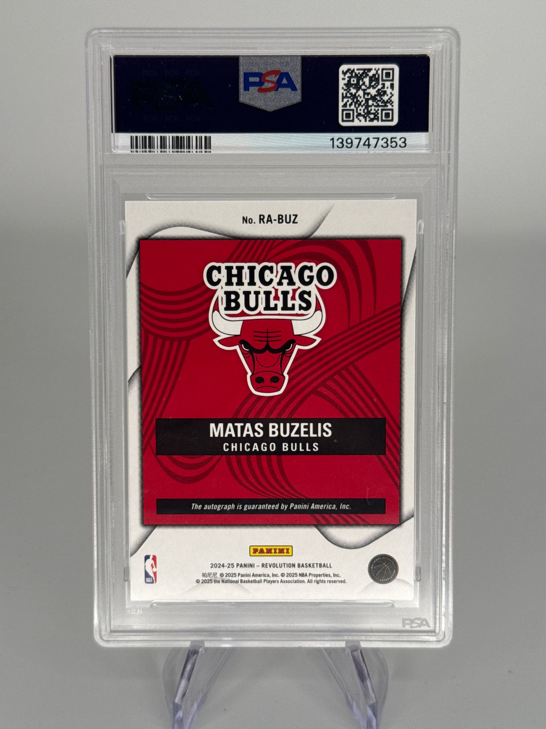 Matas Buzelis 2024 Panini Revolution Rookie Auto, PSA 9 Mint