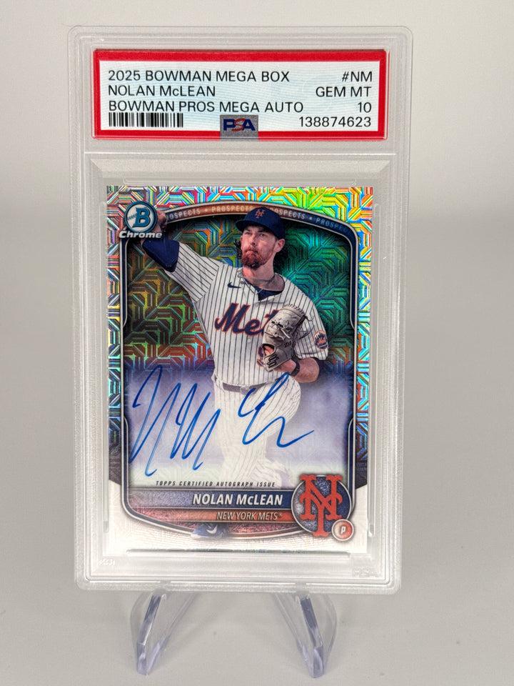 Nolan McLean 2025 Bowman Chrome Mega Box Auto, PSA 10 Gem Mint