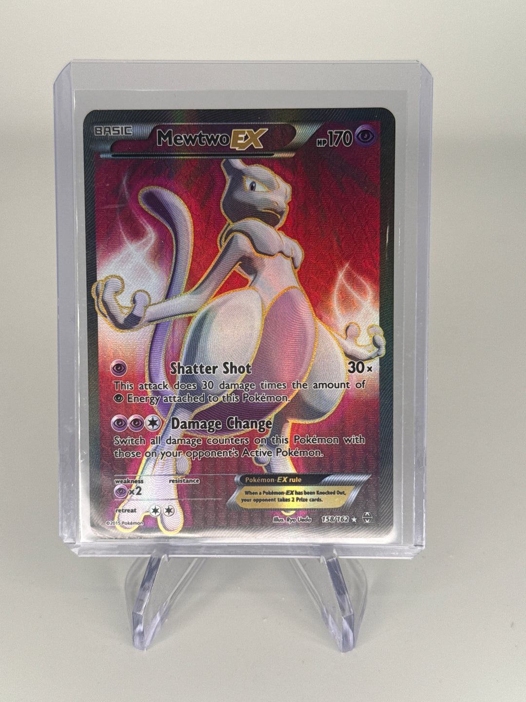 Pokemon TCG 2015 Mewtwo EX Breakthrough Full Art Holo, 158/162