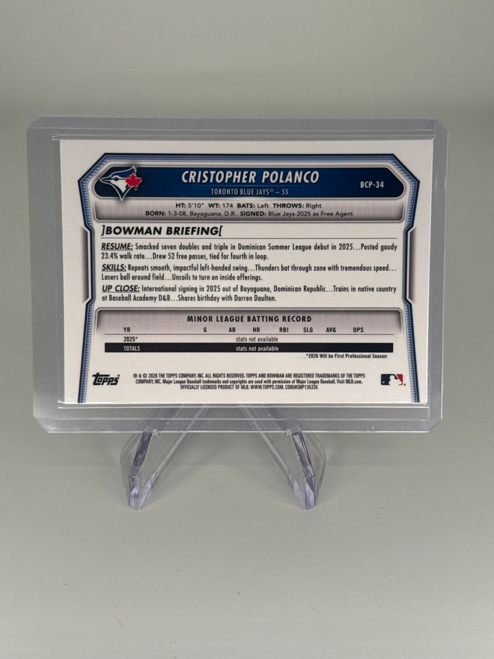 Cristopher Polanco 2026 Bowman Chrome Packfractor Refractor, 33/89