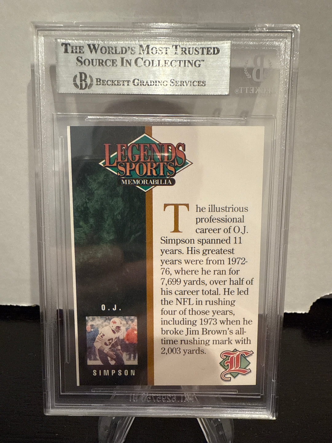 O.J. Simpson Legends of Sport BGS Authentic Auto