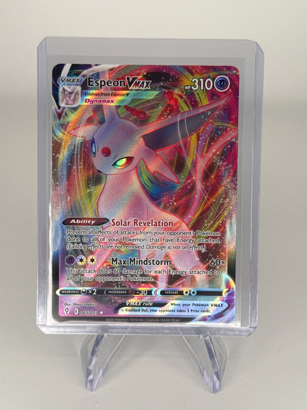 Pokemon TCG 2021 Espeon Vmax Evolving Skies Ultra Rare, 065/203
