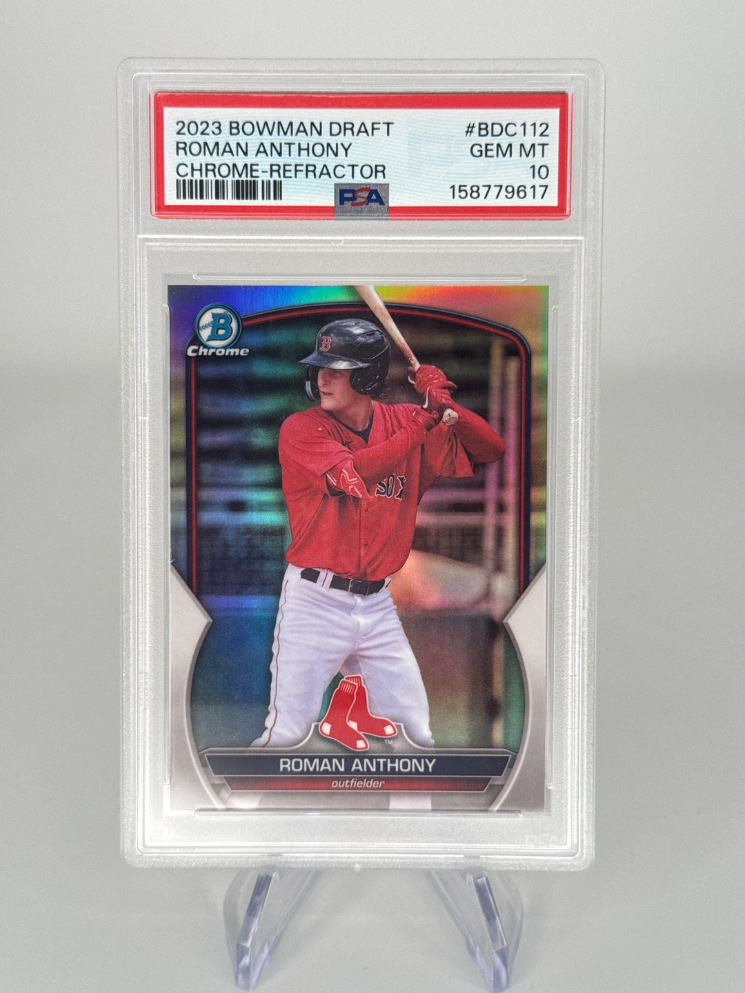 Roman Anthony 2023 Bowman Chrome Draft Refractor, PSA 10 Gem Mint