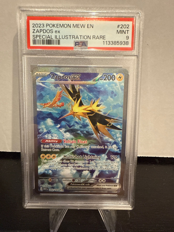 Pokémon TCG 2023 Zapdos EX Scarlet & Violet 151, 202/165, PSA 9 Mint