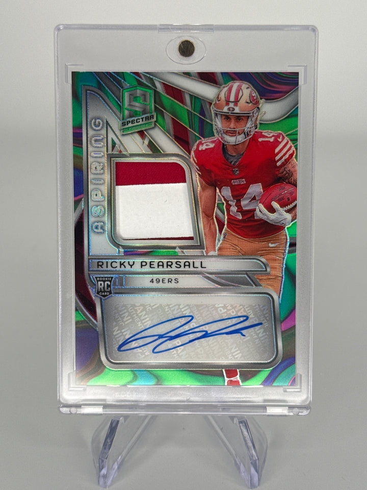 Ricky Pearsall 2024 Panini Spectra Aspiring Marble Neon Rookie Patch Auto, 3/4