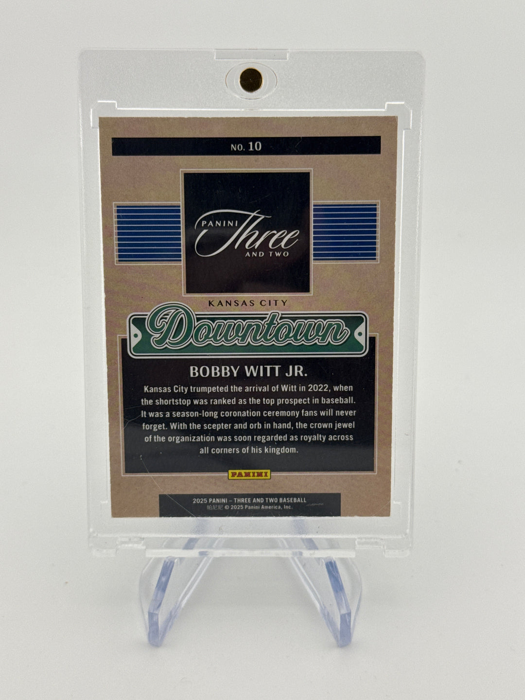 Bobby Witt Jr 2025 Panini Three & Two Downtown SSP Case Hit