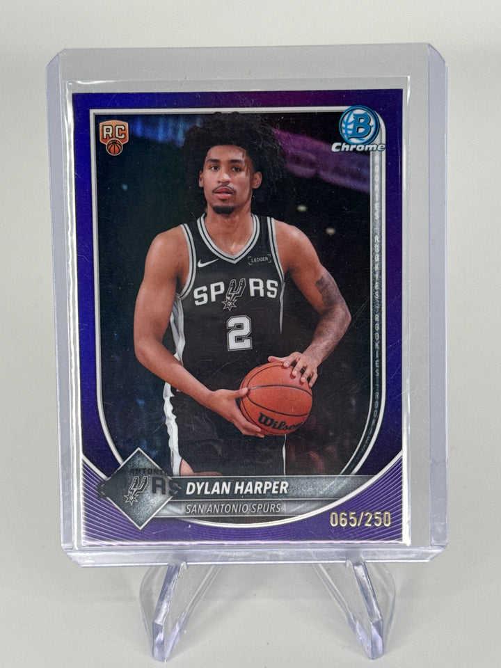 Dylan Harper 2025 Bowman Chrome Purple Refractor Rookie, 065/250