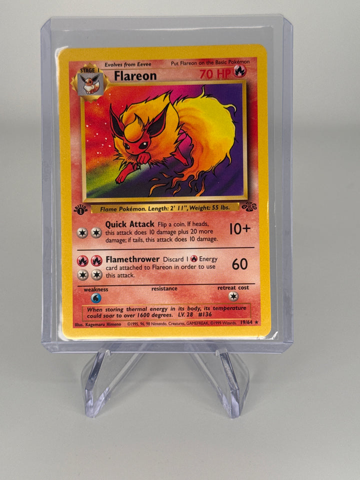 Pokemon TCG 1999 Flareon 1st Edition Jungle, 19/64