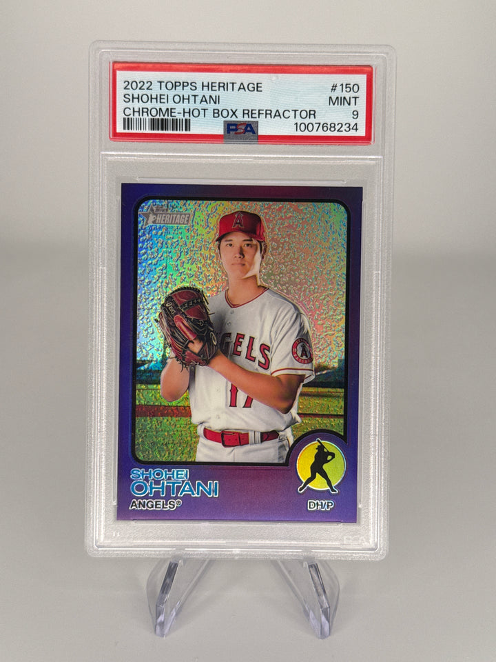 Shohei Ohtani 2022 Topps Heritage Chrome Hot Box Refractor, PSA 9 Mint