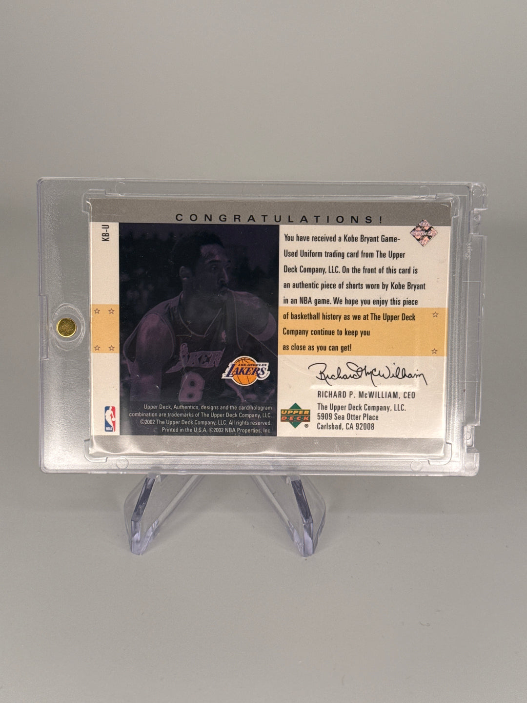 Kobe Bryant 2002 Upper Deck Uniform Greatness Game Worn Shorts