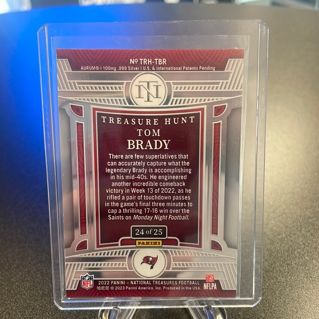 Tom Brady 2022 Panini National Treasures Treasure Hunt Pure Silver, 24/25