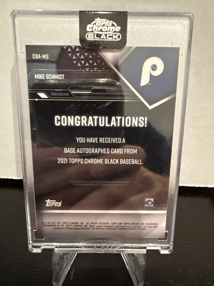 Mike Schmidt 2021 Topps Chrome Black Auto, 64/99