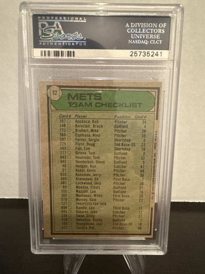 1979 Topps Mets Team, PSA 8