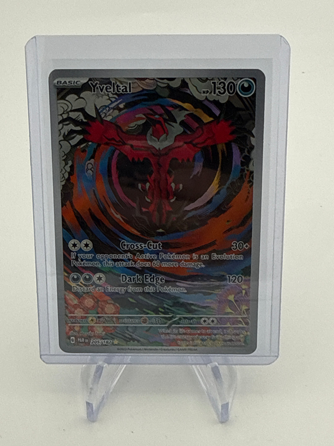 Pokemon TCG 2023 Yveltal Paradox Rift Holo Full Art Illustration Rare, 205/182