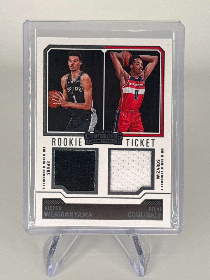 Victor Wembanyama/Bilal Coulibaly 2024 Panini Contenders Rookie Ticket Dual Relic