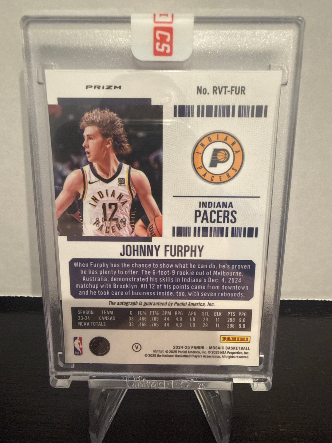 Johnny Furphy 2024-2025 Panini Contenders Optic Rookie Auto Variation, 05/49