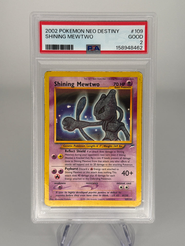 Pokemon TCG 2002 Shining Mewtwo Neo Destiny, 109/105, PSA 2