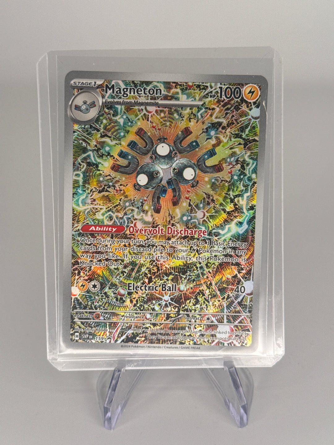 Pokemon TCG 2024 Magneton Surging Sparks Black Star Promo, 159
