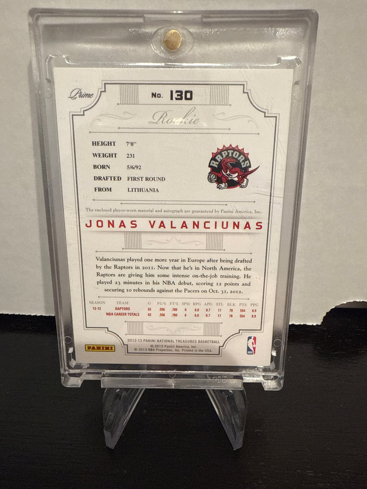 Jonas Valanciunas 2012 Panini National Treasures Rookie Patch Auto, 153/199