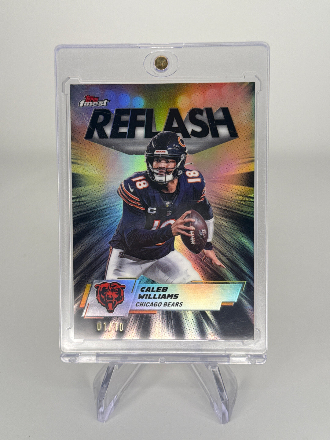 Caleb Williams 2025 Topps Finest Reflash Black Refractor, 01/10