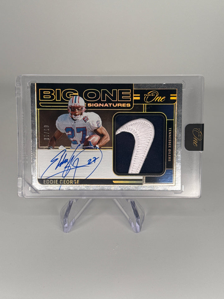 Eddie George 2024 Panini One Big One Signatures Auto Nike Swoosh Relic, 05/10
