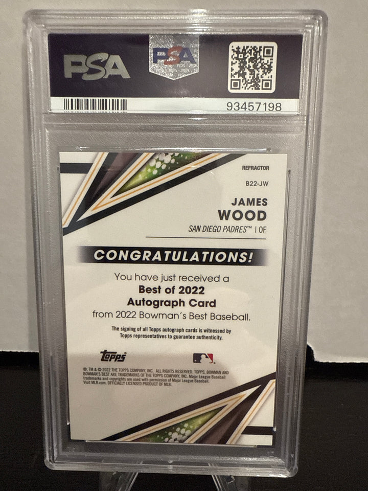 James Wood 2022 Bowmans Best Refractor Auto, PSA 10 Gem Mint