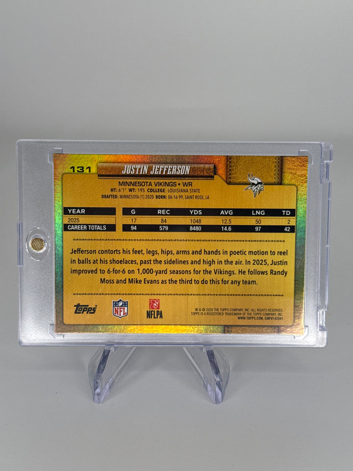 Justin Jefferson 2026 Topps Flagship Gold Mirror Variation SSP