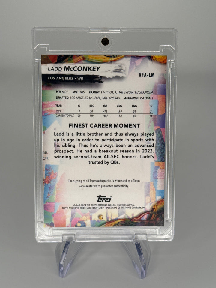 Ladd McConkey 2024 Topps Finest Rookie Auto