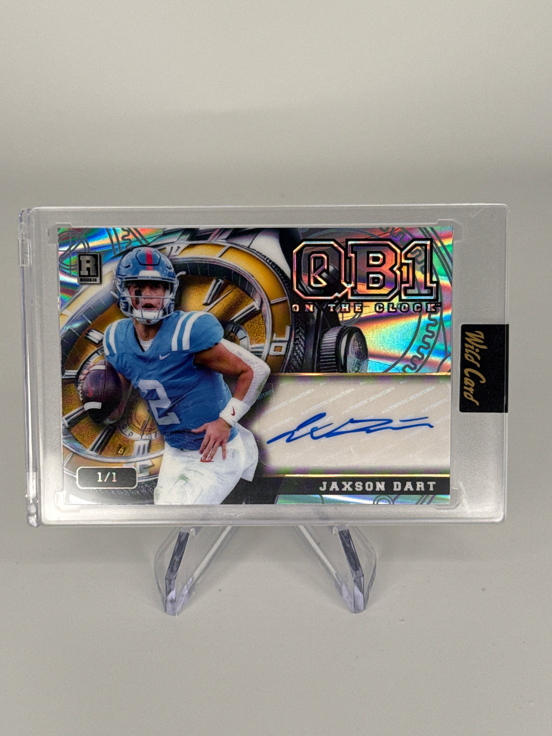 Jaxson Dart 2024 Wild Card QB1 On The Clock 1/1 Auto