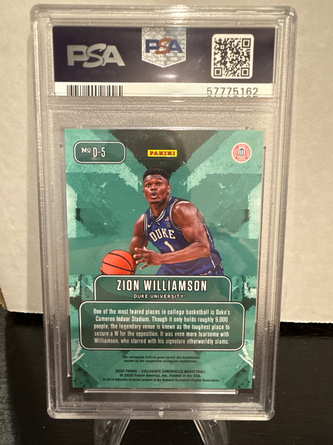Zion Williamson 2020 Panini Prizm Draft Picks SSP Downtown Case Hit, PSA 9 Mint