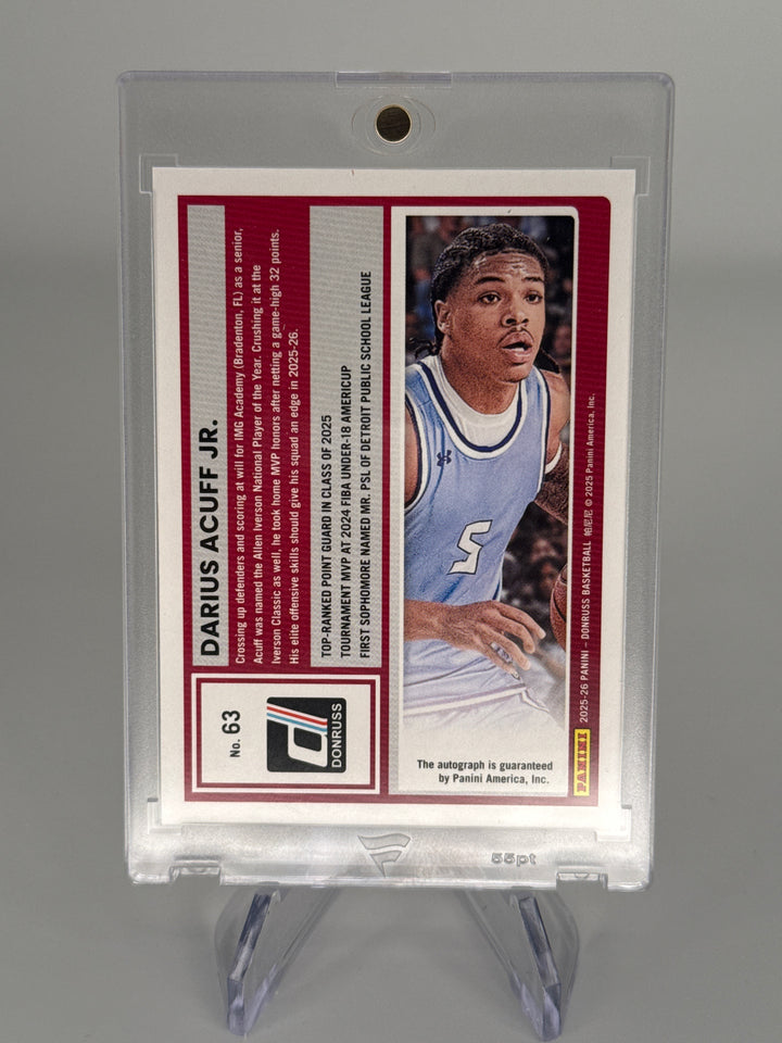 Darius Acuff Jr. 2026 Panini Donruss Rated Prospect Auto, 04/99