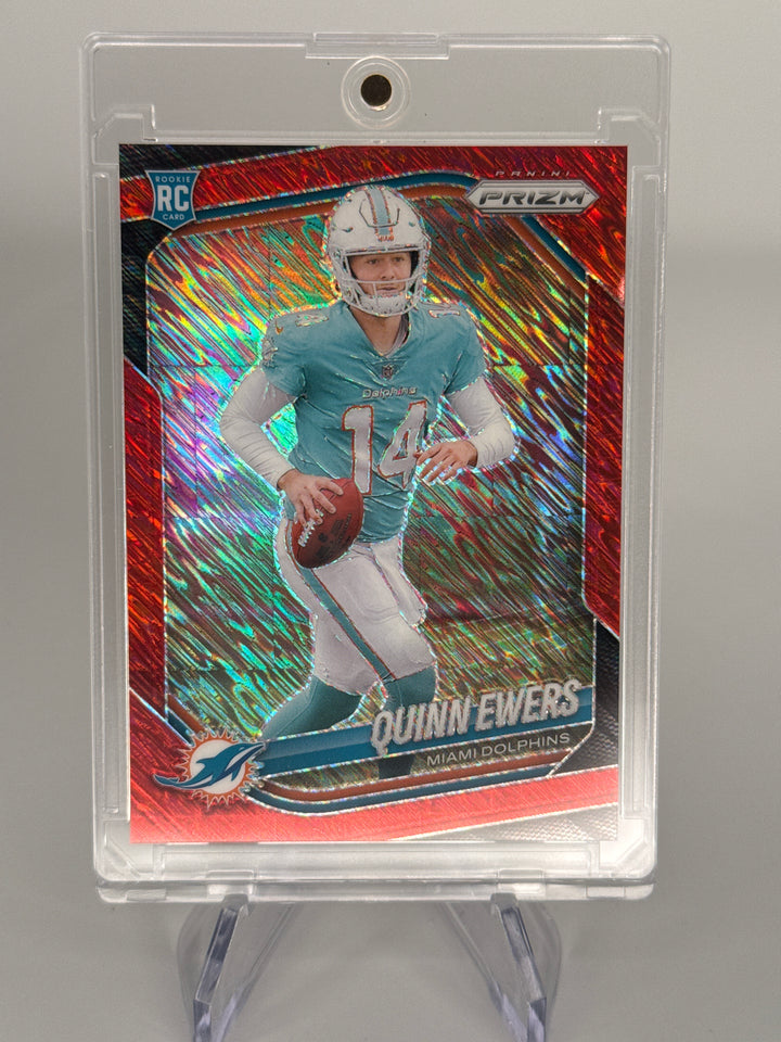 Quinn Ewers 2025 Panini Prizm Red Shimmer Rookie, 08/49