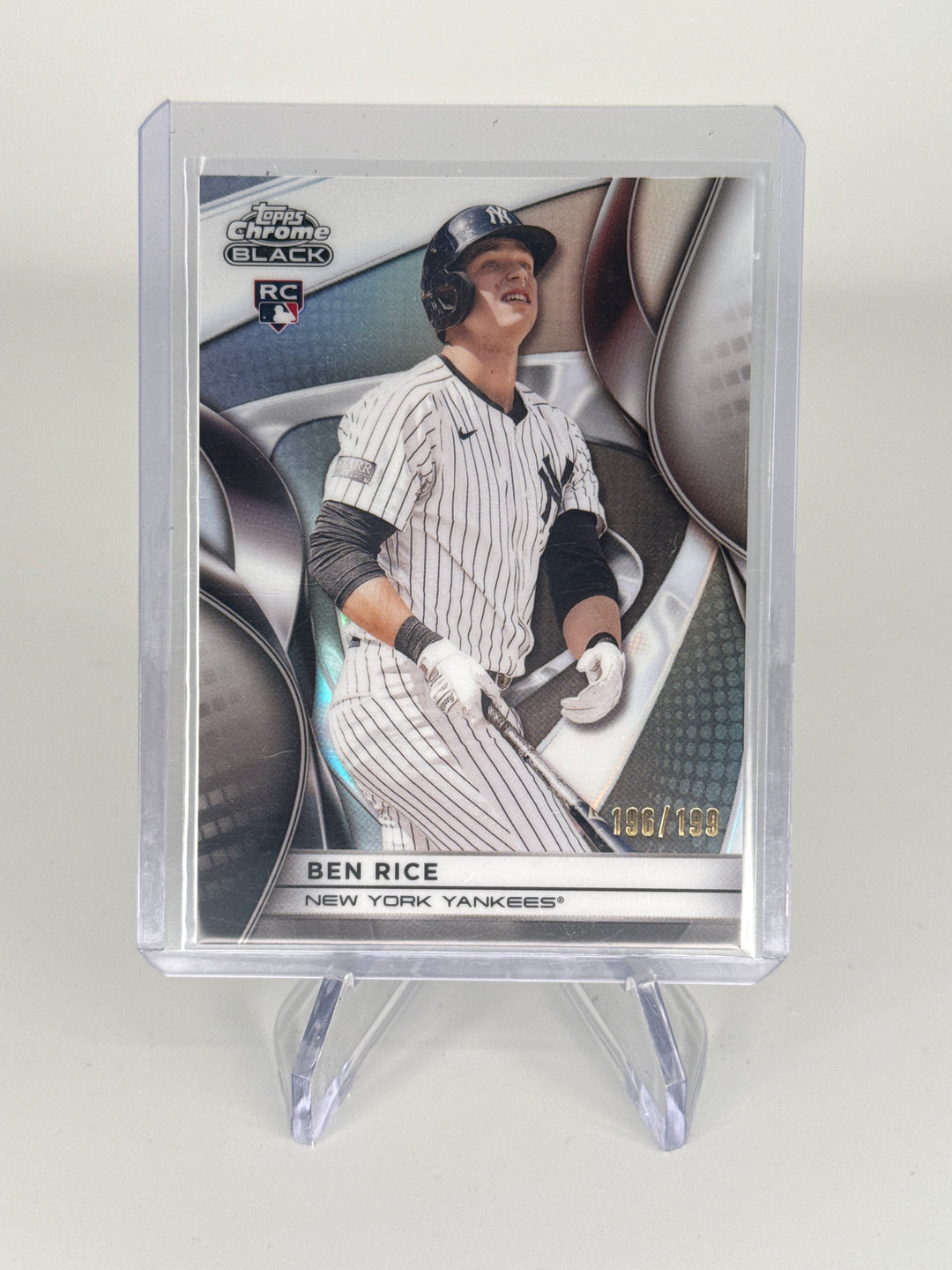 Ben Rice 2025 Topps Chrome Black Rookie Refractor, 196/199