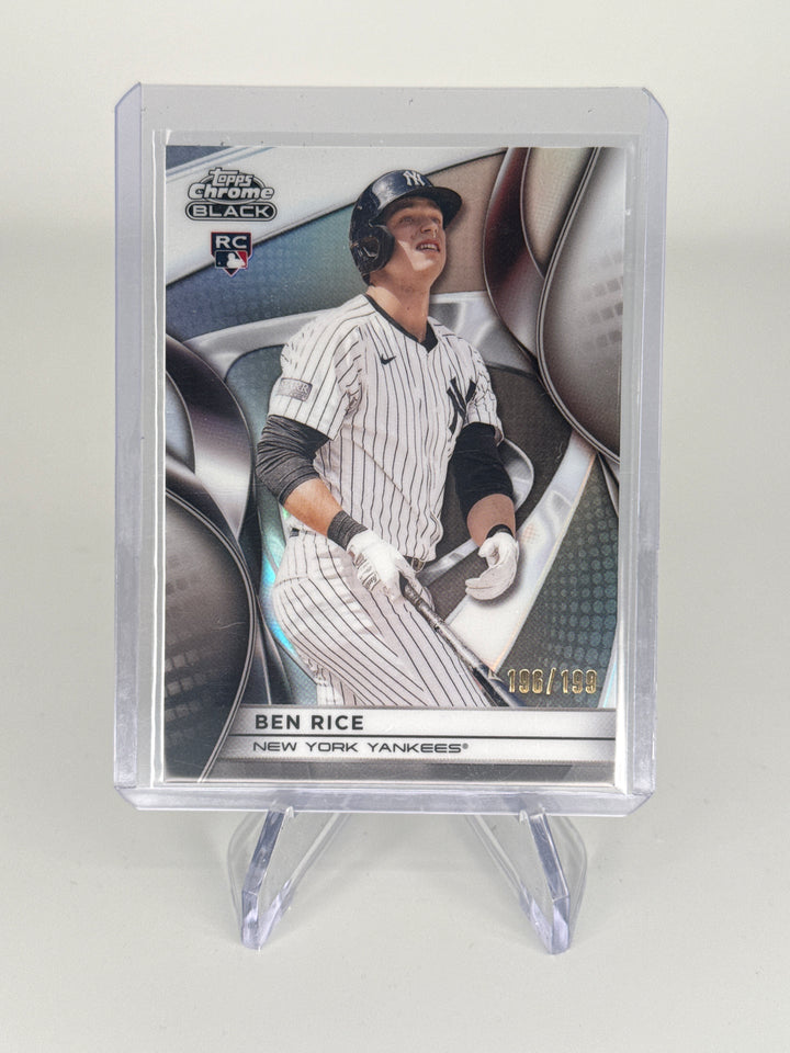 Ben Rice 2025 Topps Chrome Black Rookie Refractor, 196/199