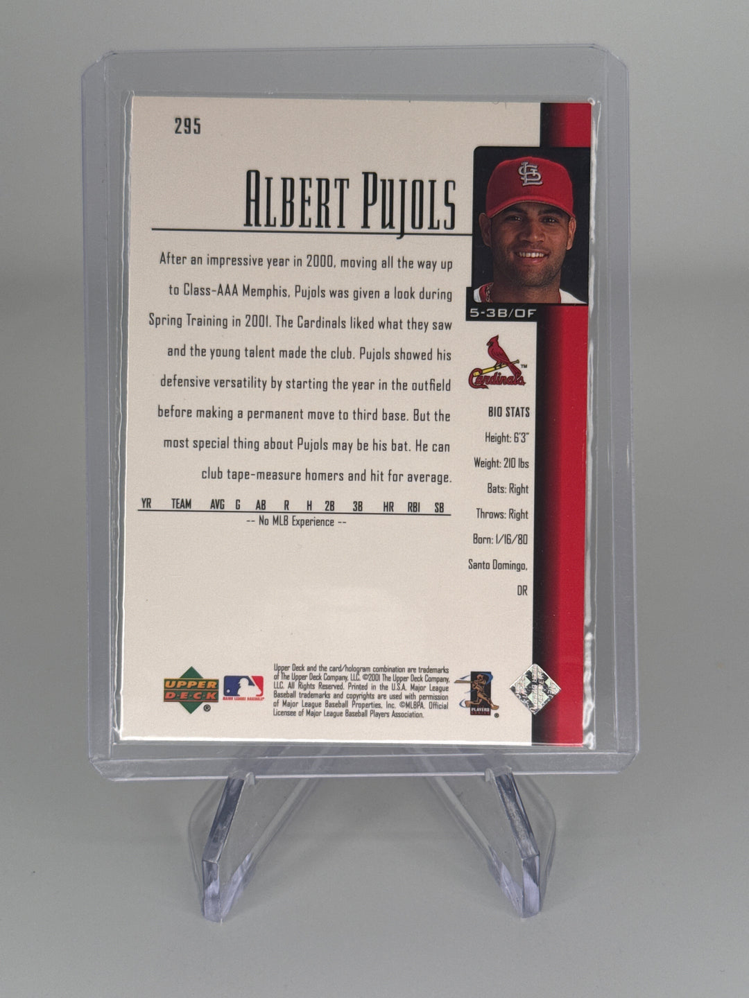 Albert Pujols 2001 Upper Deck Star Rookie