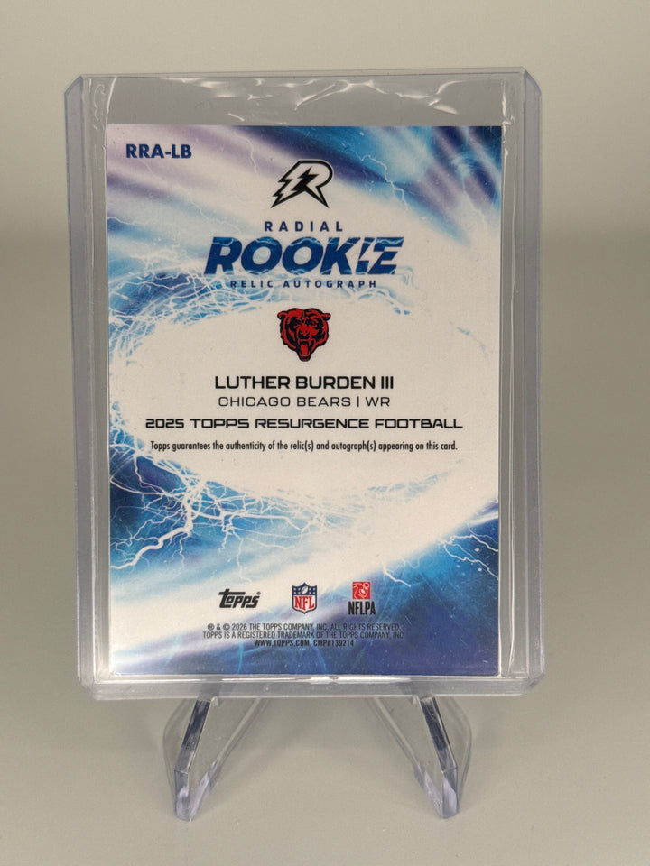 Luther Burden 2026 Topps Resurgence Teal Surge Radial Rookie Patch Auto, 103/149
