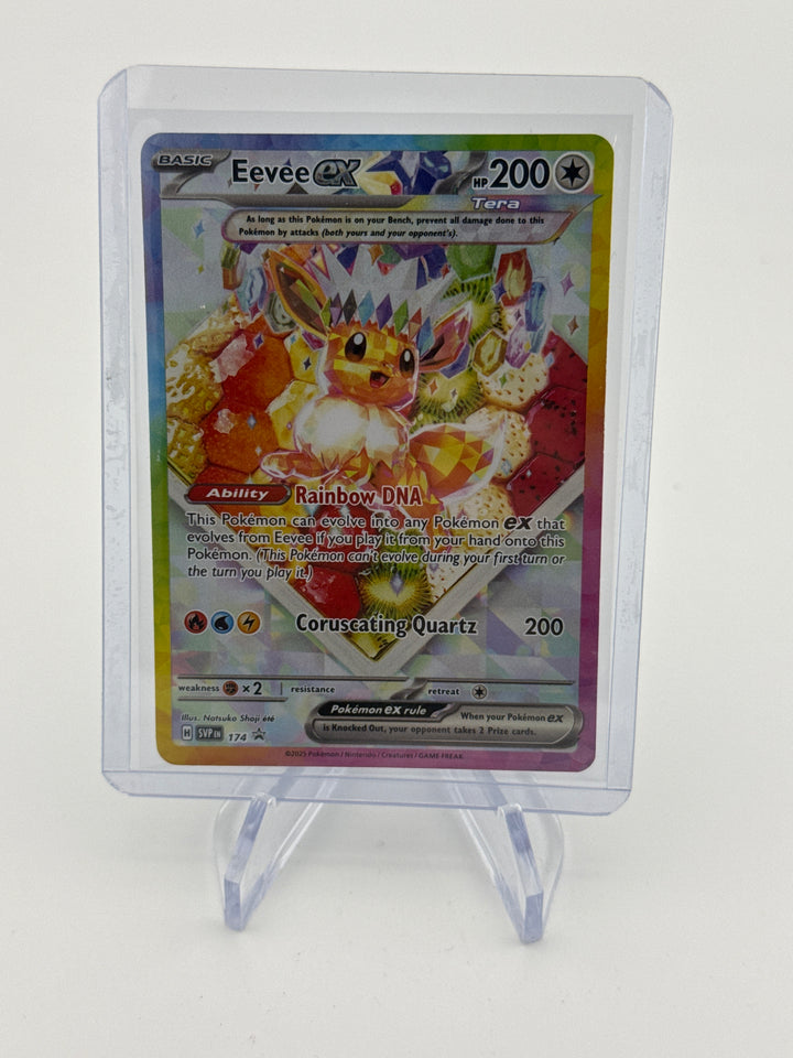Pokemon TCG 2025 Eevee EX Prismatic Evolutions Black Star Promo, 174