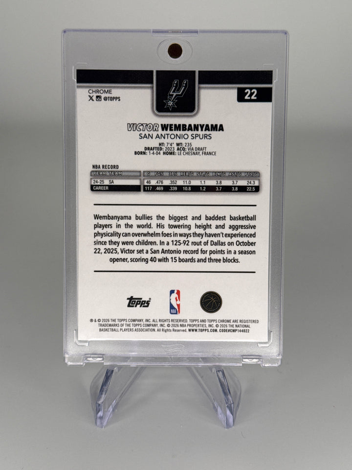Victor Wembanyama 2026 Topps Chrome Update Speckle Image Variation