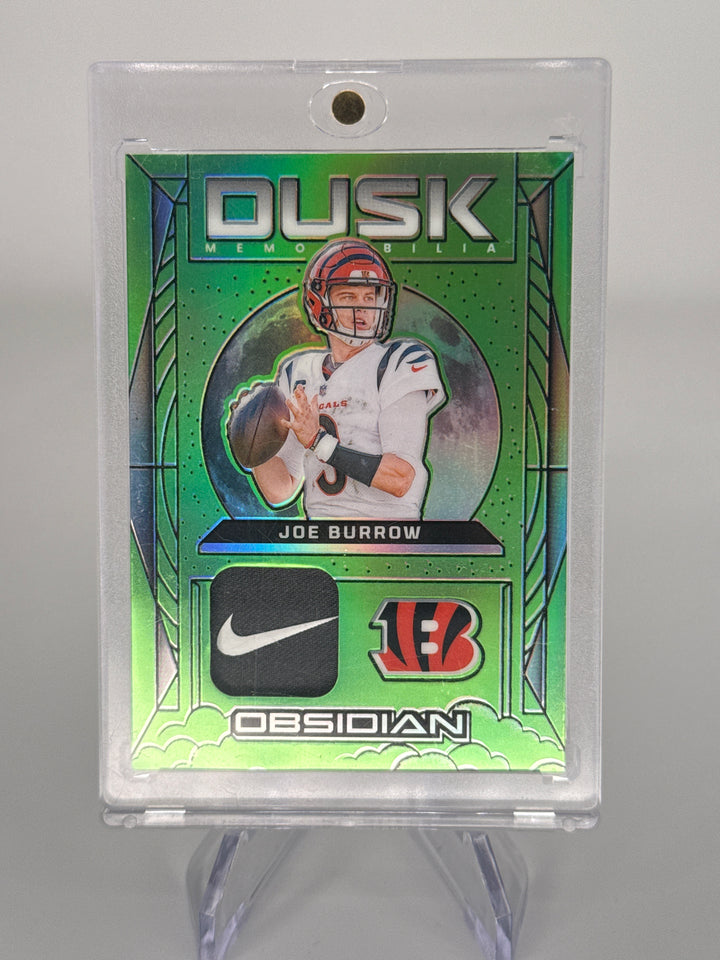 Joe Burrow 2024 Panini Obsidian Dusk Green Flood Nike Swoosh Relic, 5/5
